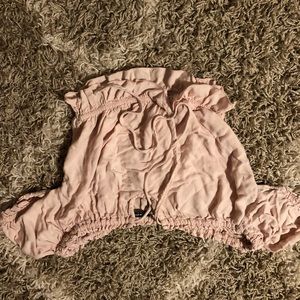 Brandy Melville light pink off the shoulder crop